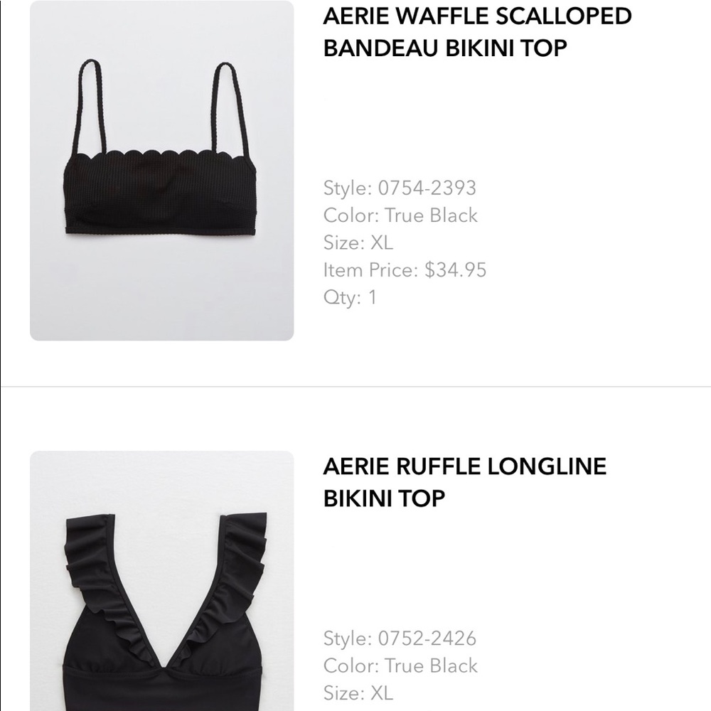aerie bikini tops XL